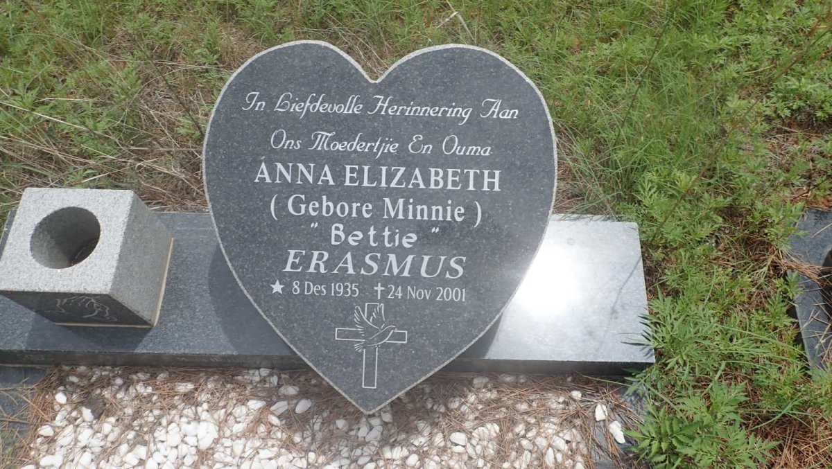 ERASMUS Anna ELizabeth nee MINNIE 1935-2001