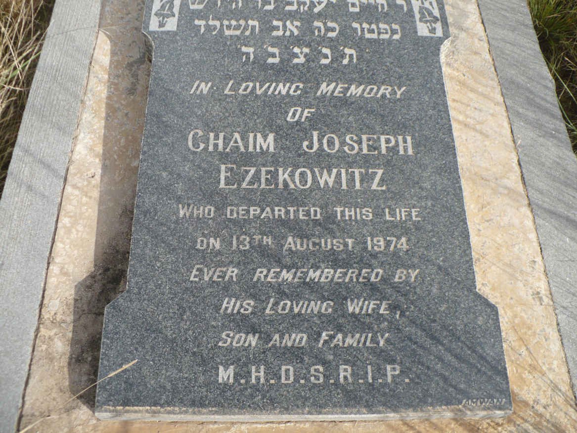 EZEKOWITZ Chaim Joseph -1974