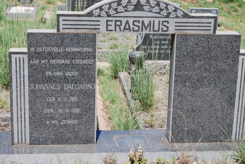ERASMUS Johannes Dalgarno 1919-1962