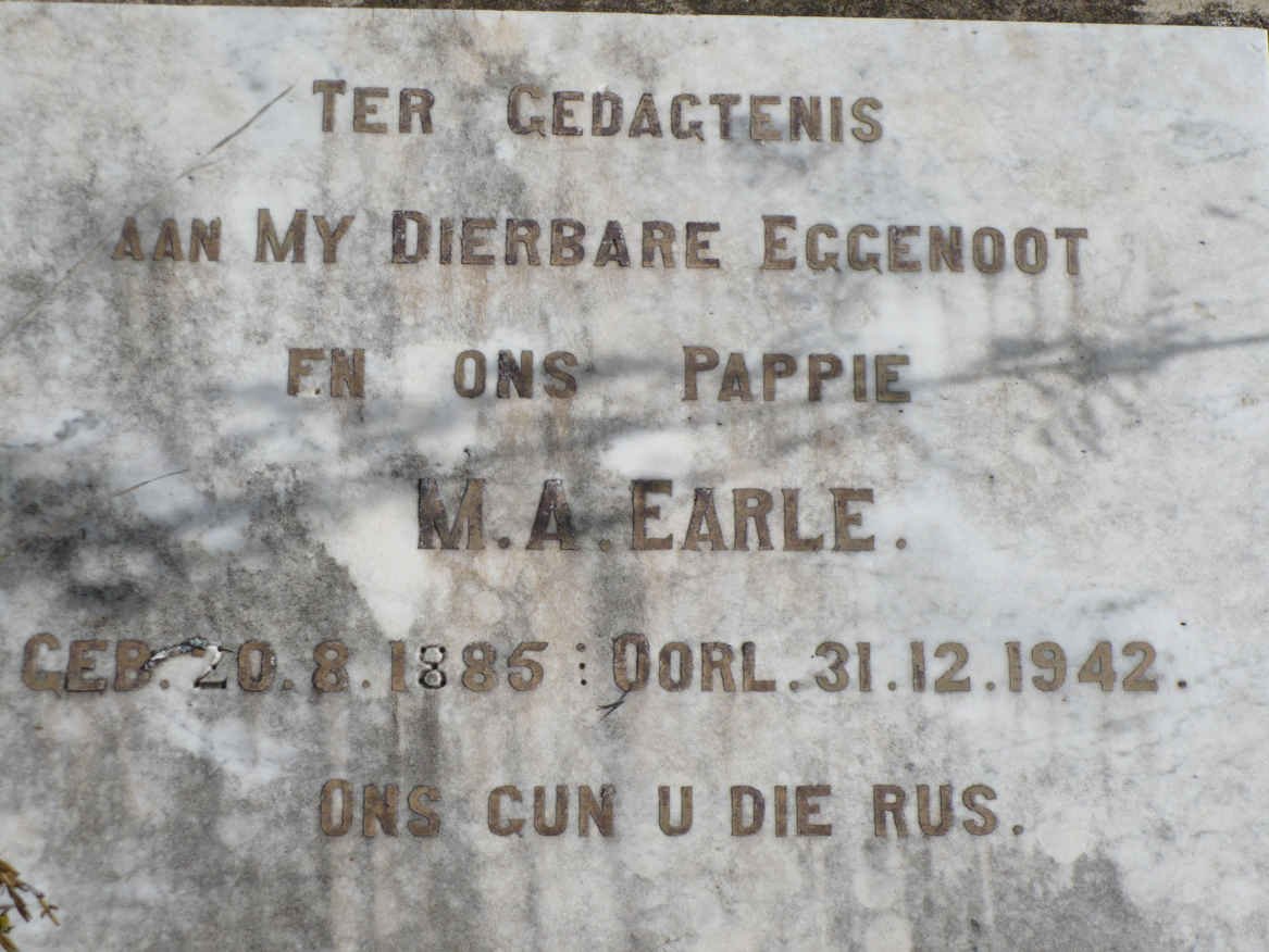EARLE M.A. 1885-1942