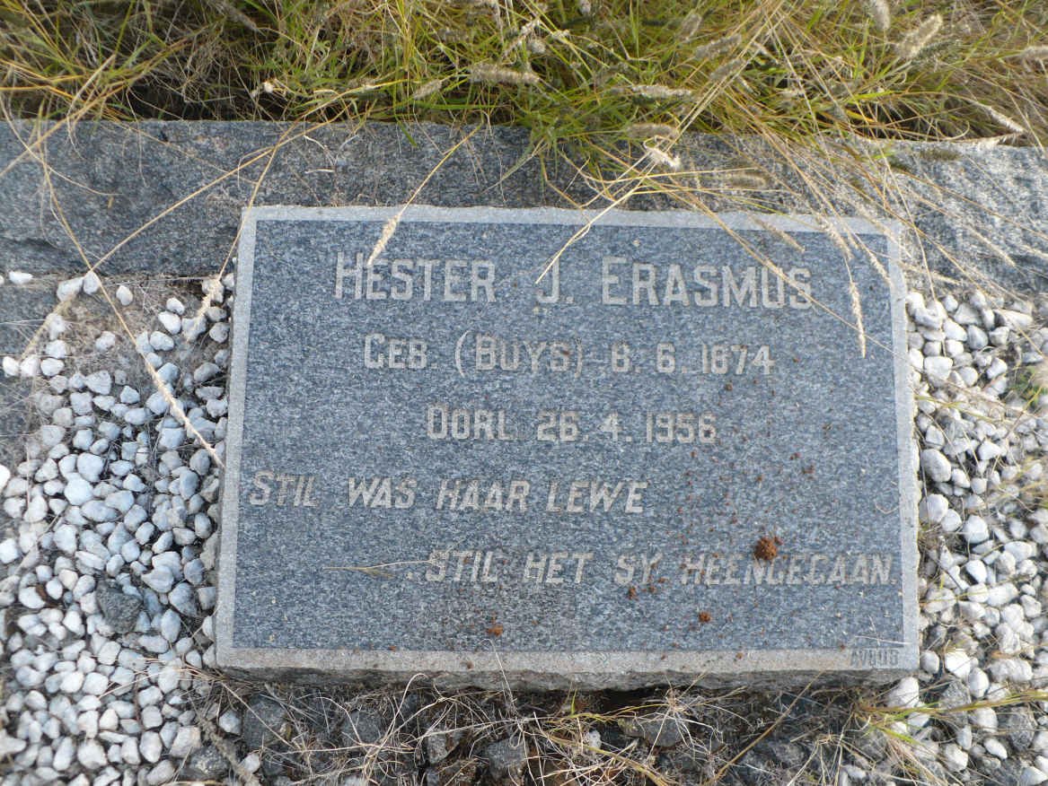 ERASMUS Hester J. nee BUYS 1874-1956