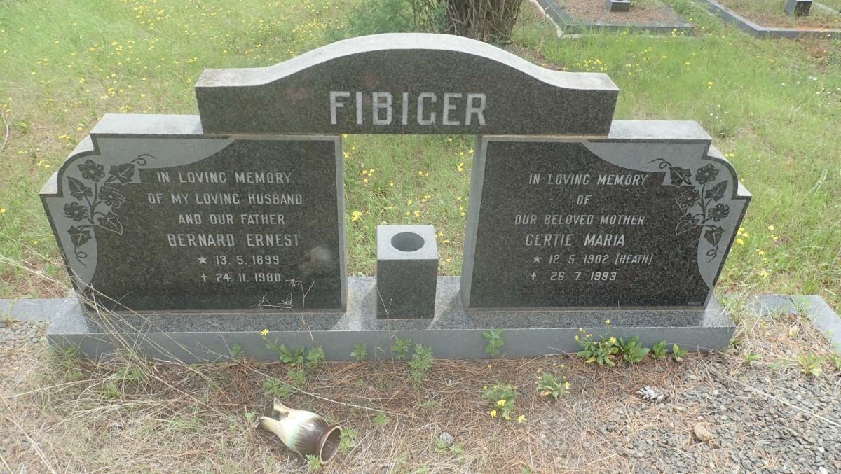 FIBIGER Bernard Ernest 1899-1980 &amp; Gertie Maria HEATH 1902-1983
