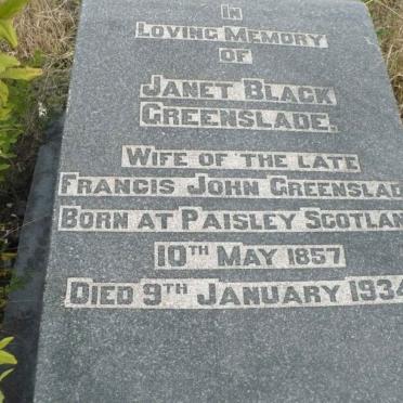 GREENSLADE Janet Black 1857-1934