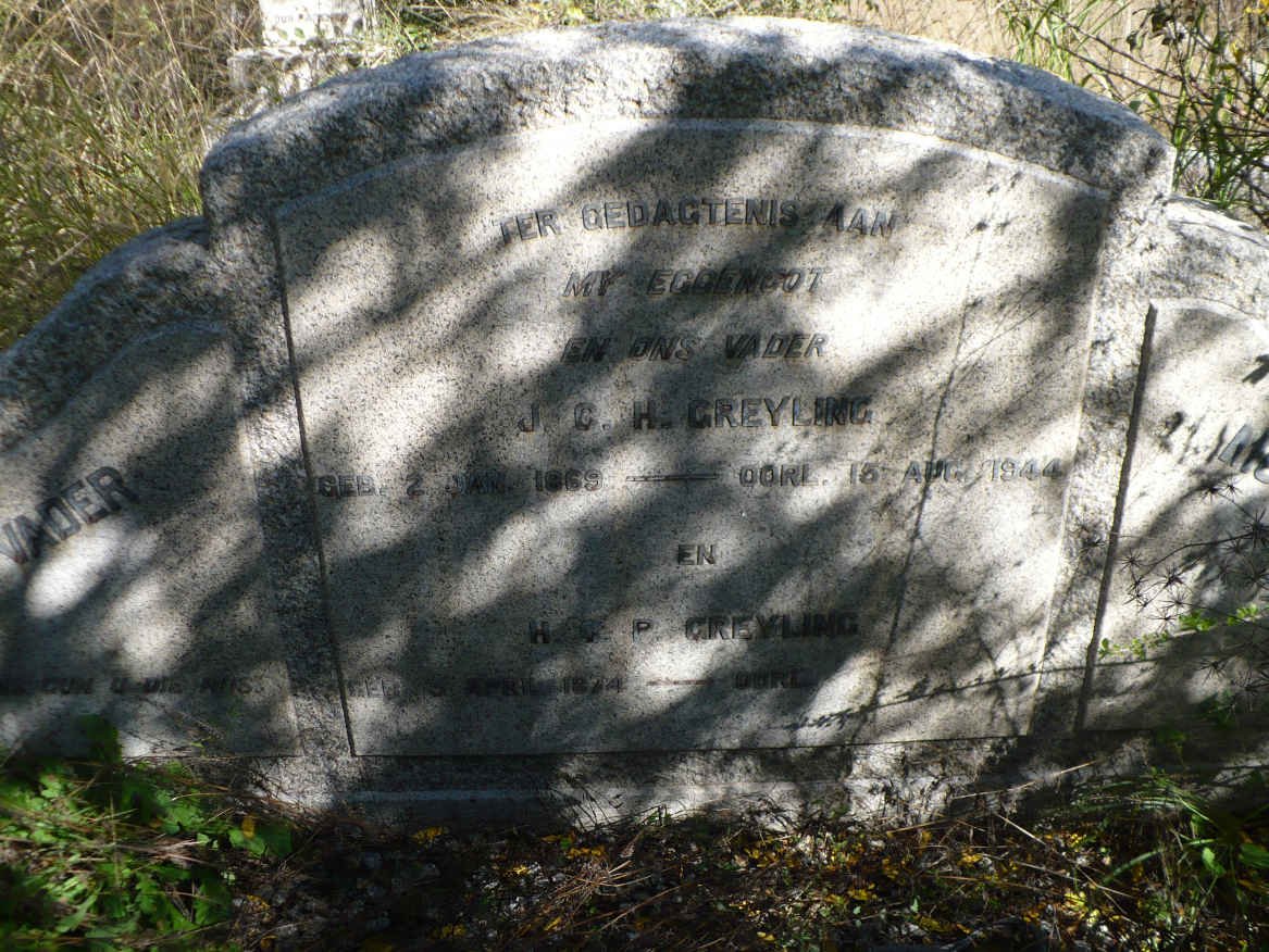GREYLING J.C.H. 1869-1944 &amp; H.C.P. 1874-