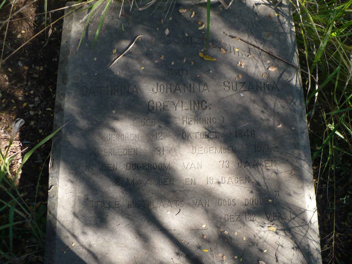 GREYLING Cathrina Johanna Suzanna nee HENNING 1846-1919