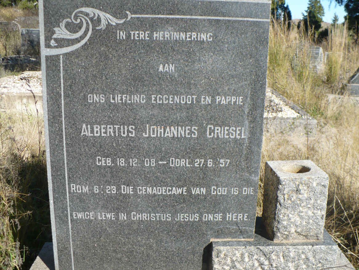GRIESEL Albertus Johannes 1908-1957
