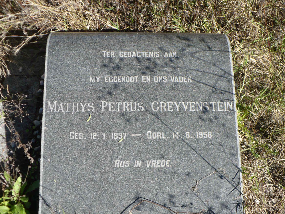 GREYVENSTEIN Mathys Petrus 1897-1956