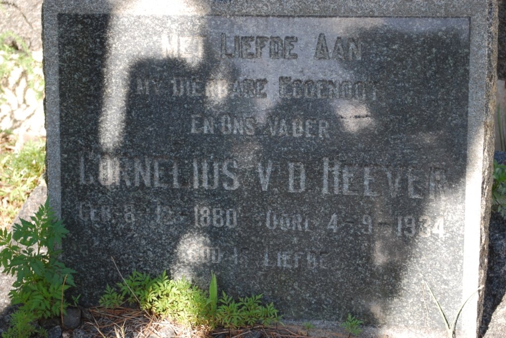 HEEVER Cornelius, v.d. 1880-1934