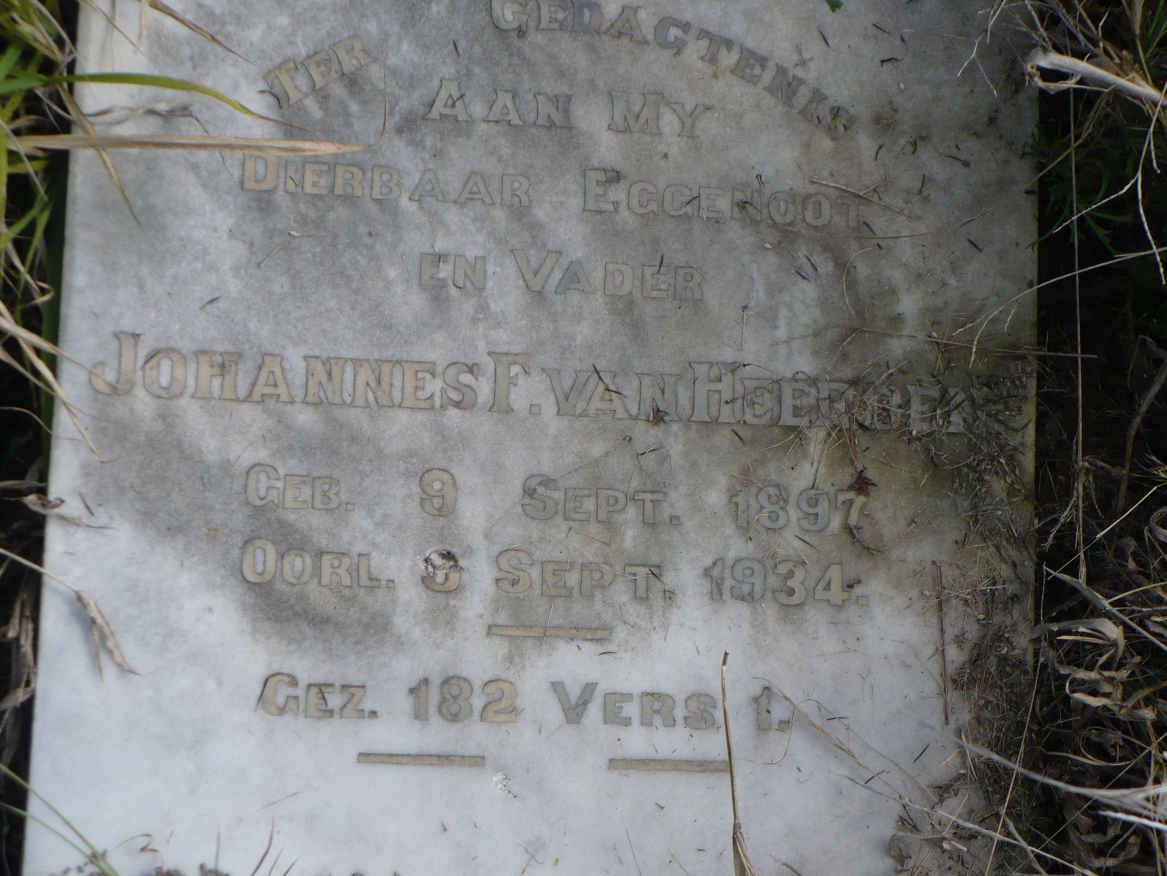 HEERDEN Johannes F., van 1897-1934