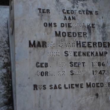HEERDEN Maria J., van nee STEENEKAMP 1886-1947