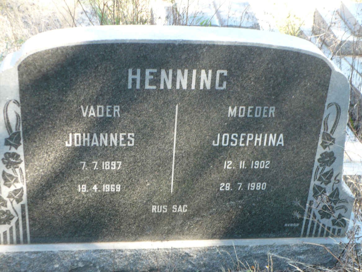 HENNING Johannes 1897-1969 &amp; Josephina 1902-1980
