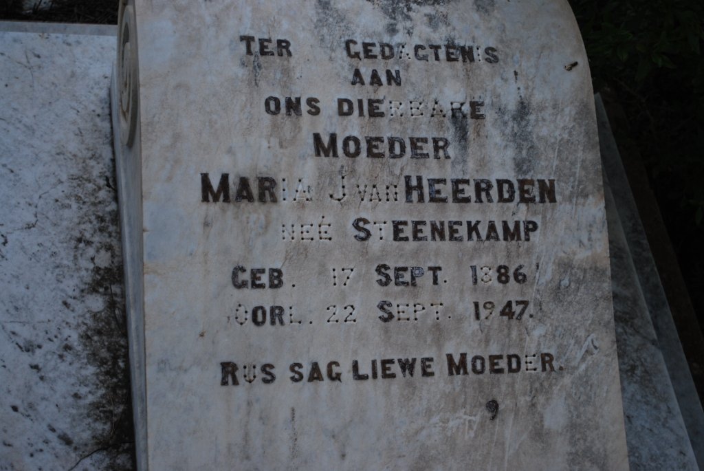 HEERDEN Maria J., van nee STEENEKAMP 1886-1947