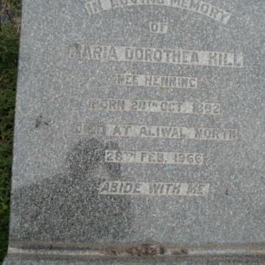 HILL Maria Dorothea nee HENNING 1892-1966