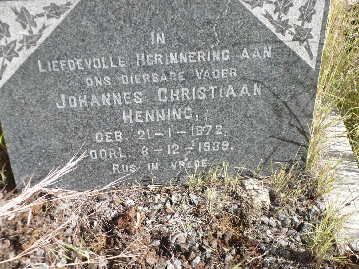 HENNING Johannes Christiaan 1872-1939