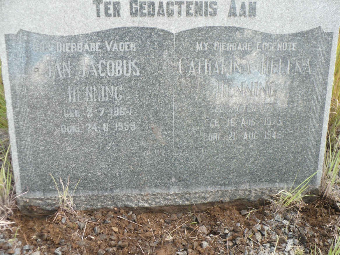 HENNING Jan Jacobus 1864-1955 &amp; Catharina Helena POTGIETER 1873-1948