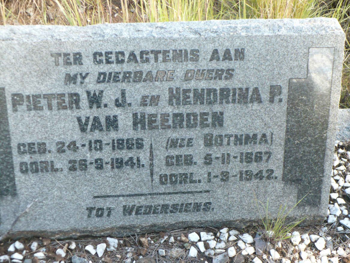 HEERDEN Pieter W.J., van 1866-1941 &amp; Hendrina P. BOTHMA 1867-1942