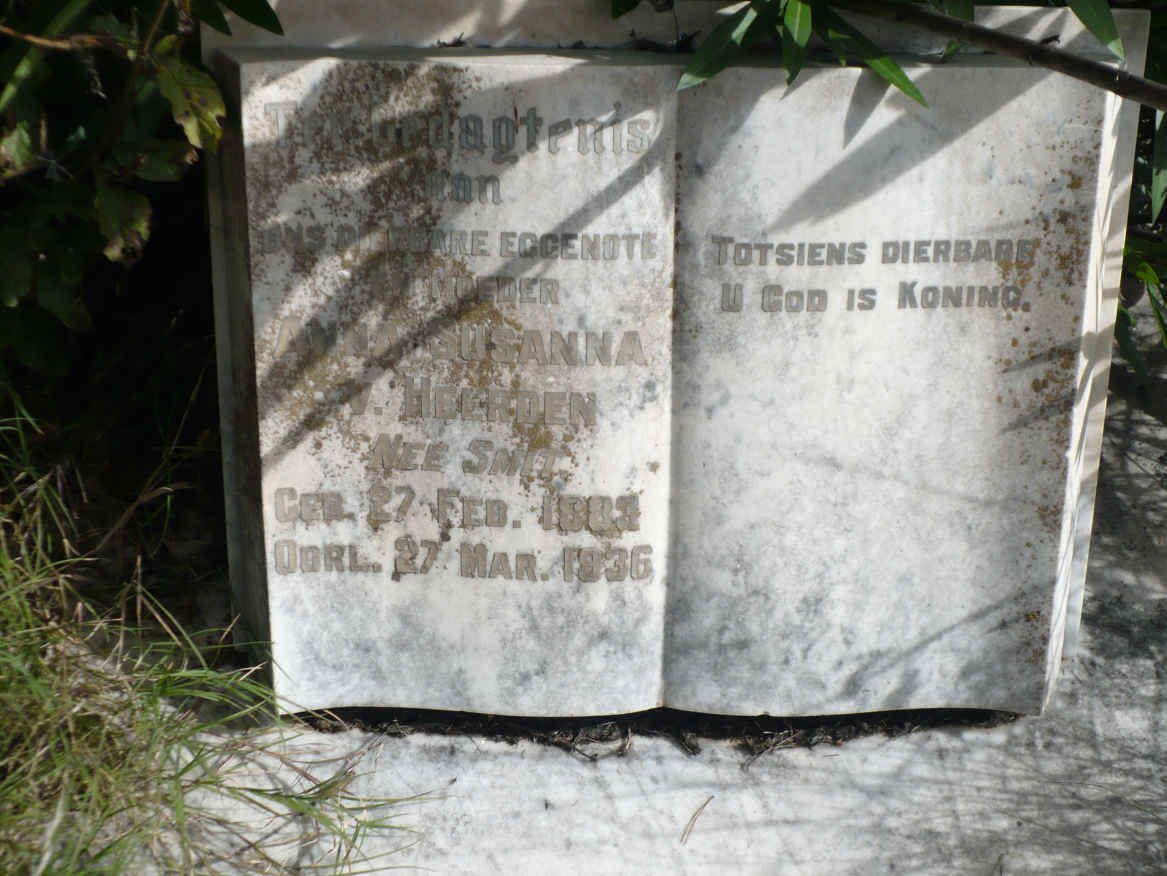 HEERDEN Anna Susanna, v. nee SMIT 1883-1936