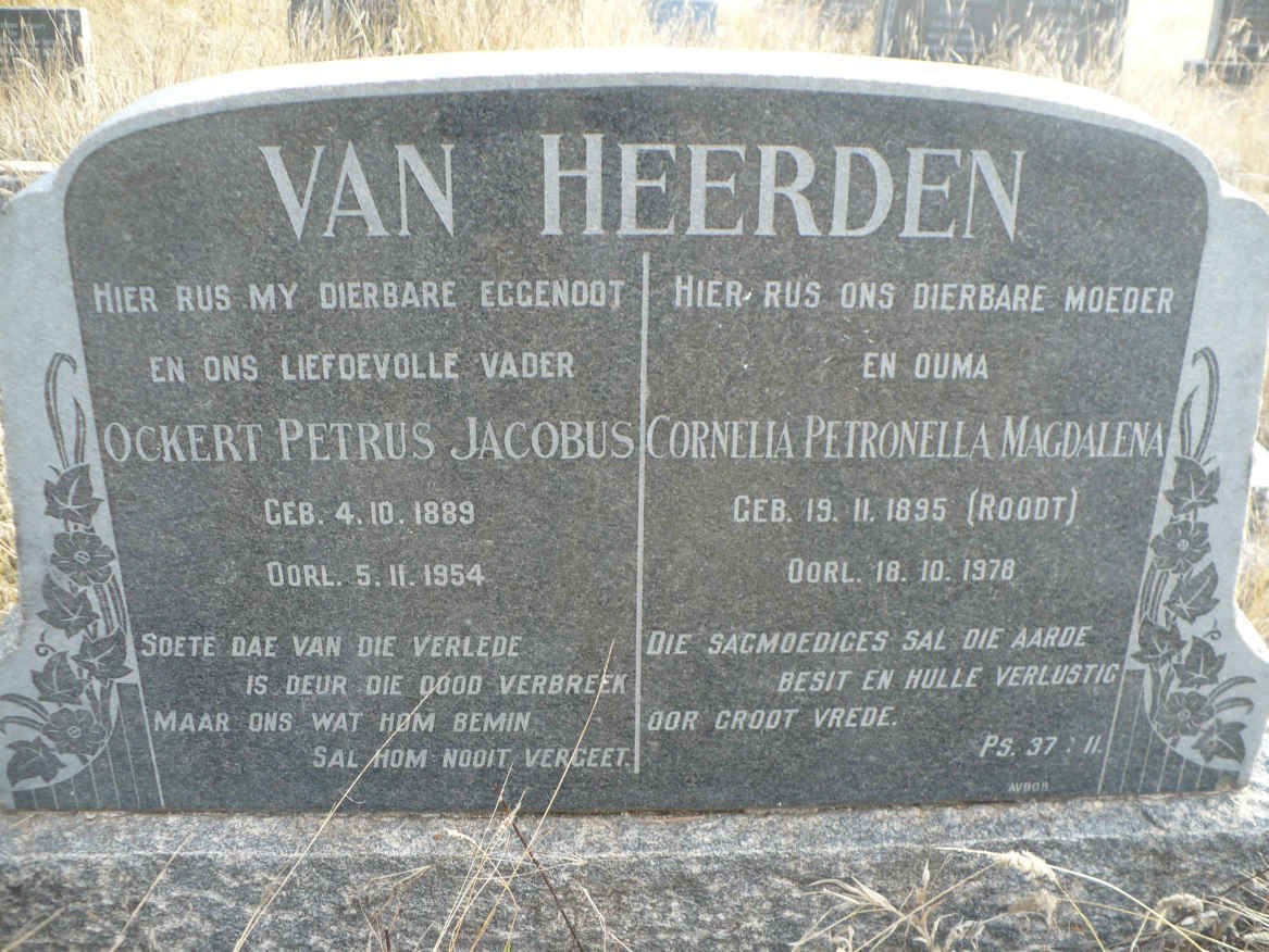 HEERDEN Ockert Petrus Jacobus, van 1889-1954 &amp; Cornelia Petronella Magdalena ROODT 1895-1978