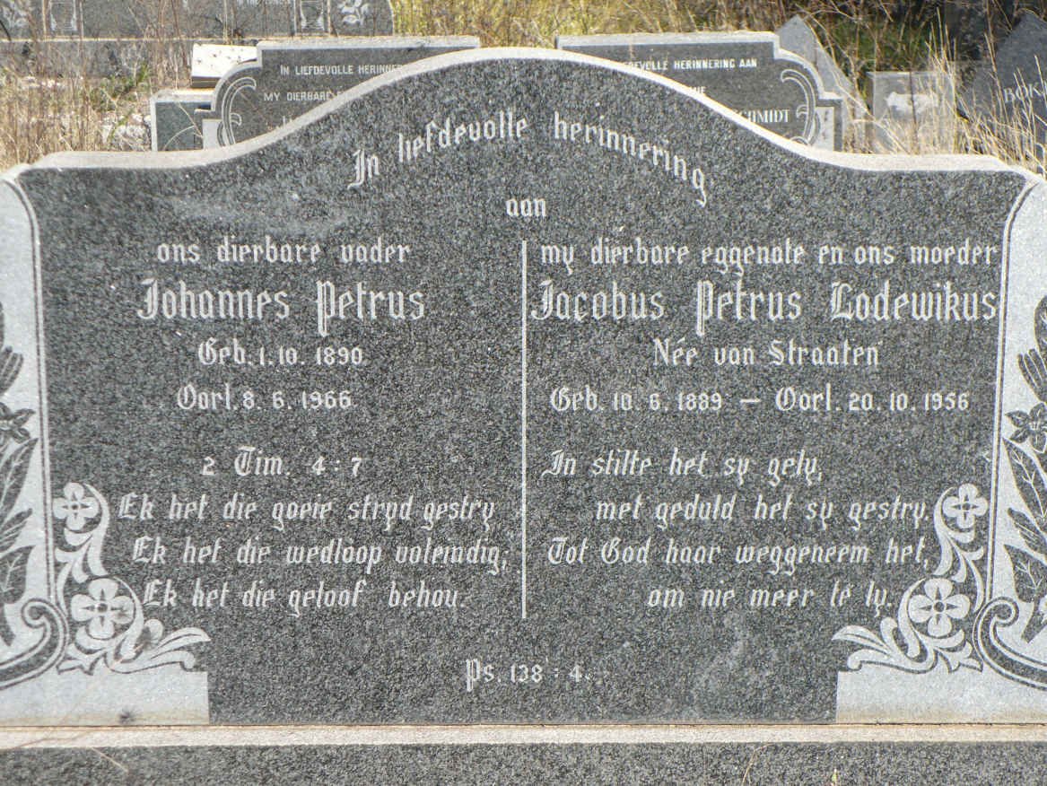 HATTINGH Johannes Petrus 1890-1966 &amp; Jacobus Petrus Lodewikus VAN STRAATEN 1889-1956