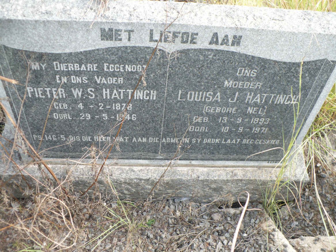 HATTINGH Pieter W.S. 1878-1946 &amp; Louisa J. NEL 1893-1971