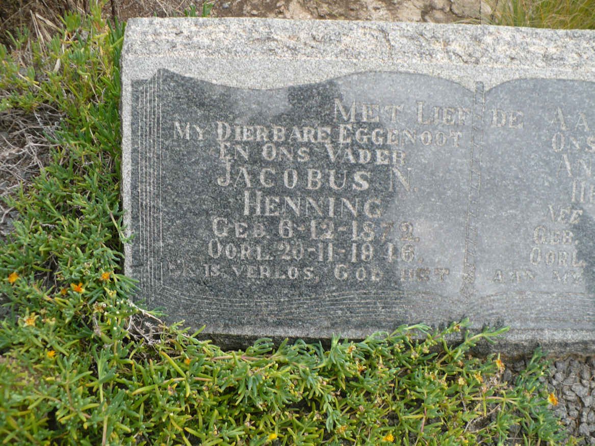 HENNING Jacobus N. 1872-1946 &amp; Anna S.E. COETZEE 1877-1971