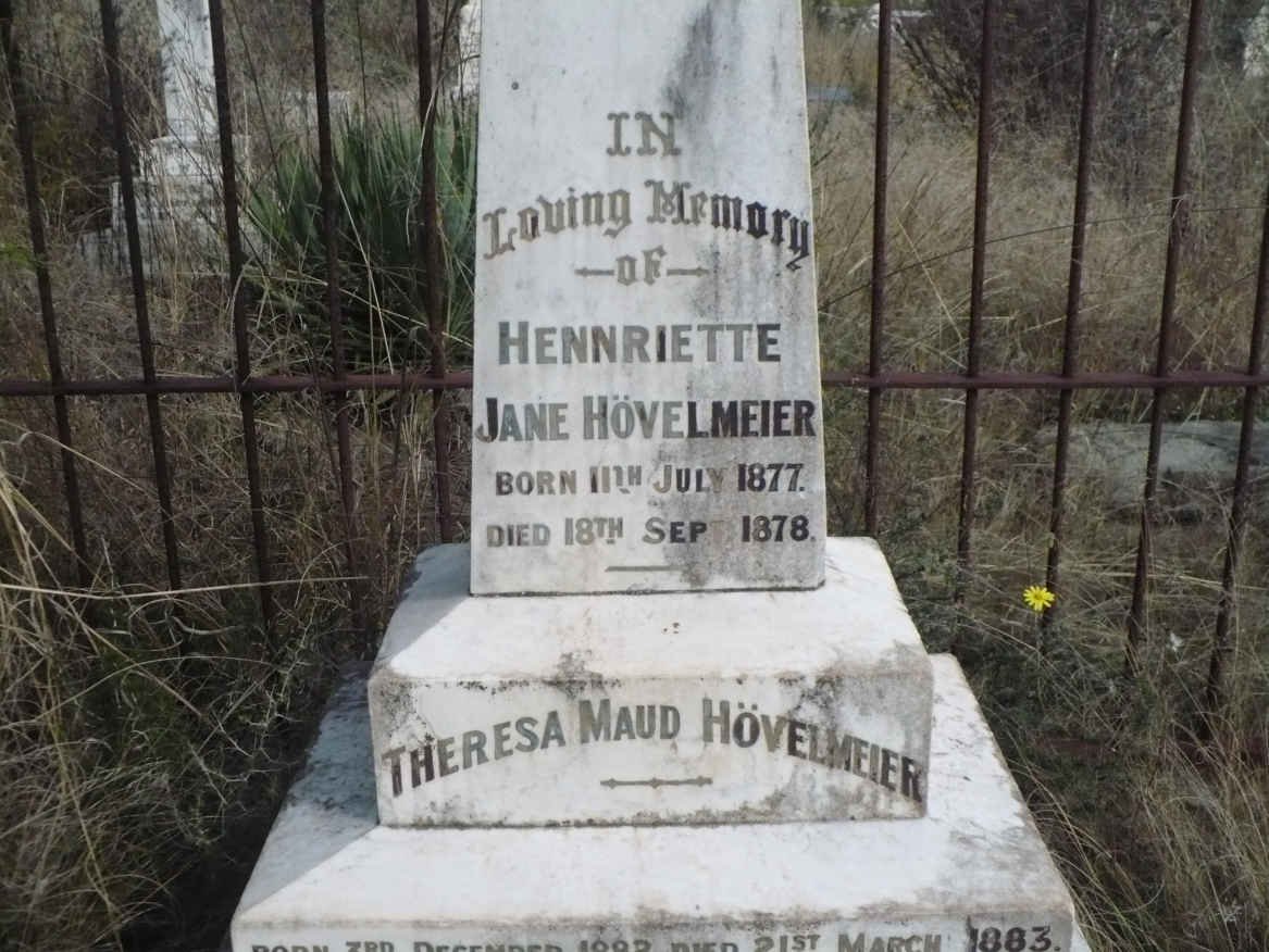 HÖVELMEIER Hennriette Jane 1877-1878 :: HÖVELMEIER Theresa Maud 1882-1883 :: HÖVELMEIER Gerhard 1894-1902-1