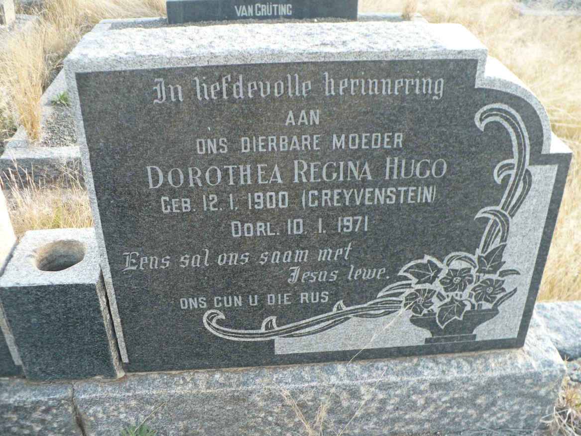 HUGO Dorothea Regina nee GREYVENSTEIN 1900-1971