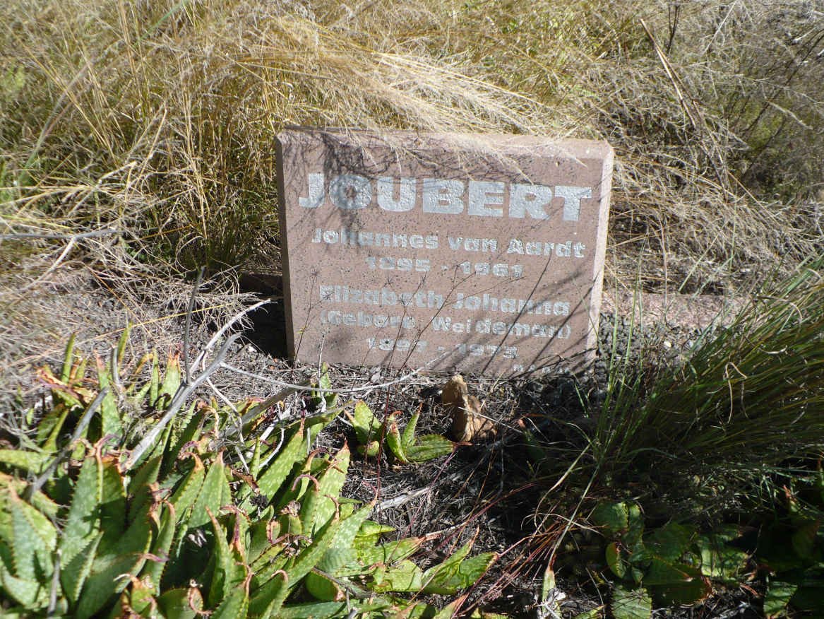 JOUBERT Johannes van Aardt 1895-1961 &amp; Elizabeth Johanna WEIDEMAN 1897-1973