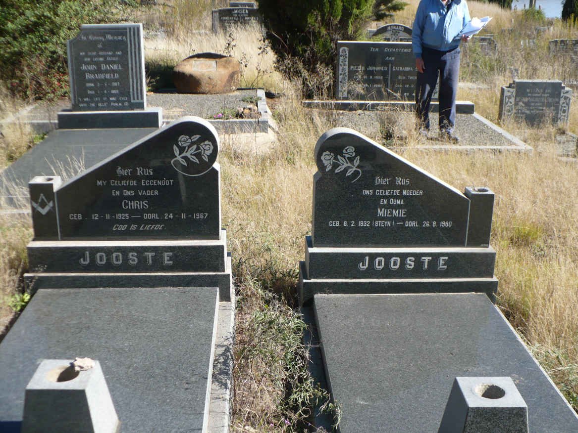 JOOSTE Chris 1925-1967 &amp; Miemie STEYN 1932-1980