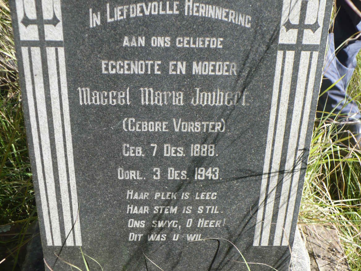 JOUBERT Maccel Maria nee VORSTER 1888-1943