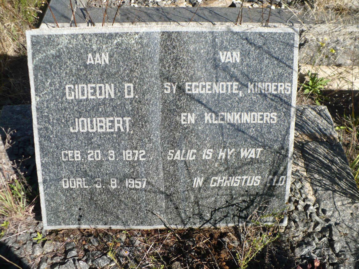 JOUBERT Gideon D. 1872-1957
