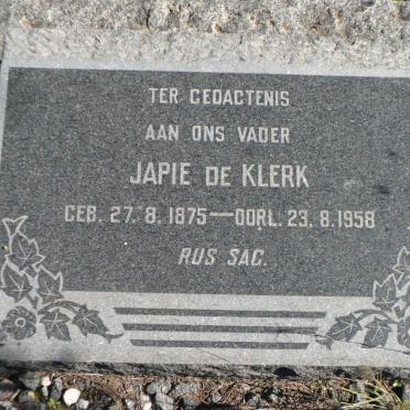 KLERK Japie, de 1875-1958