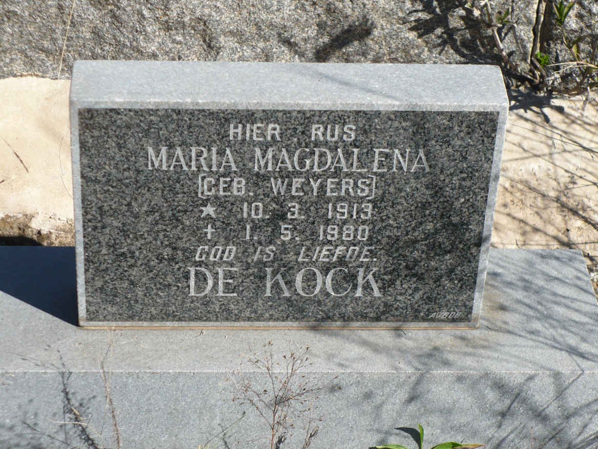 KOCK Maria Magdalena, de nee WEYERS 1913-1980