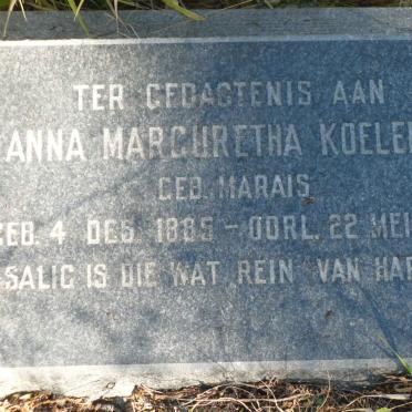 KOELEMAN Anna Marguretha nee MARAIS 1885-1970