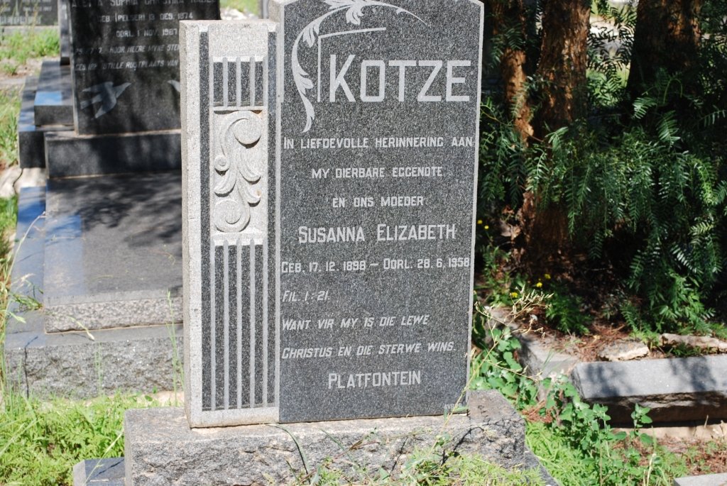 KOTZE Susanna Elizabeth 1898-1958