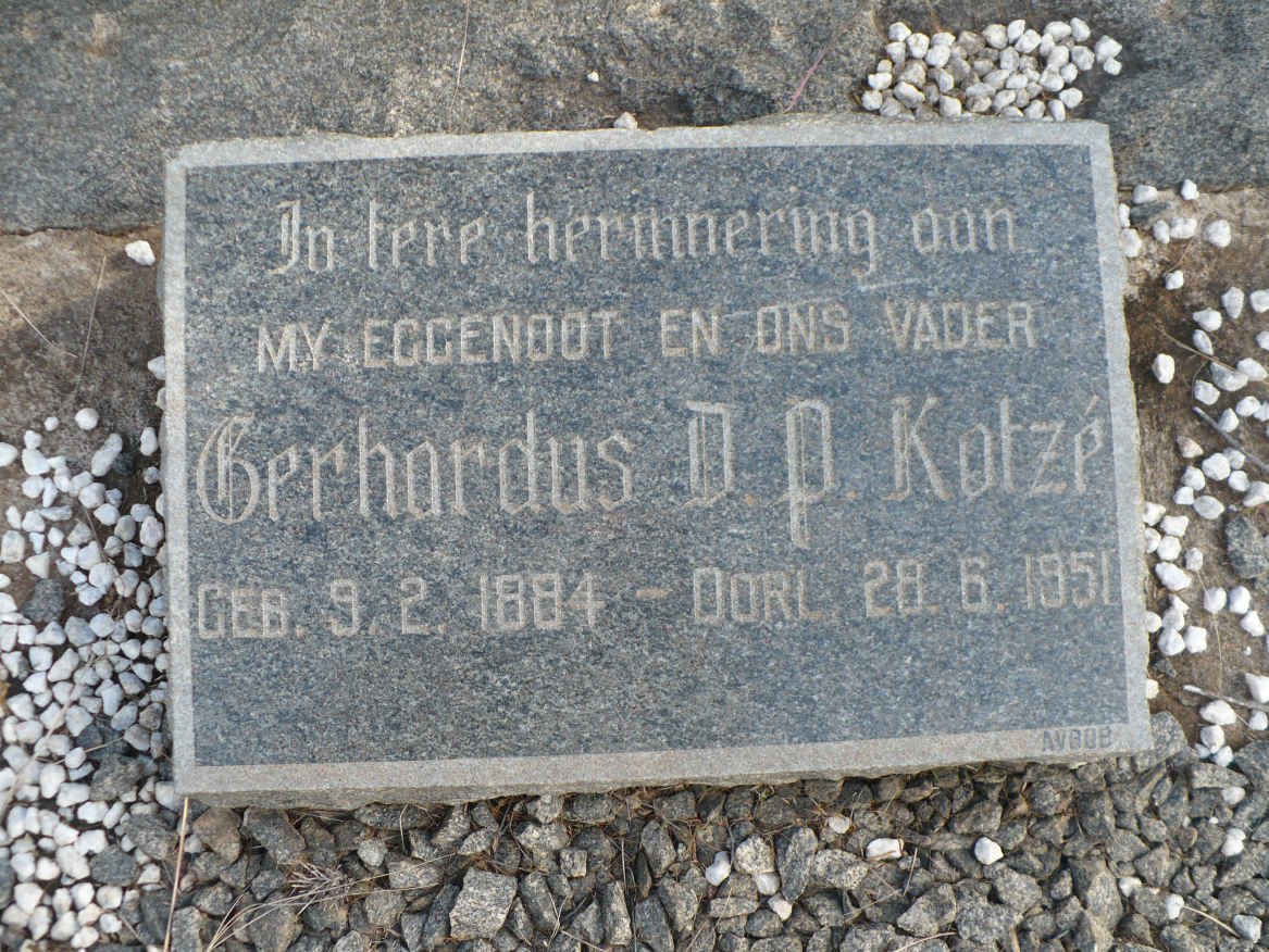 KOTZE Gerhardus D.P. 1884-1951