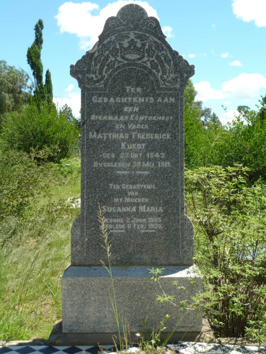 KOKOT Matthias Frederick 1843-1916 &amp; Susanna Maria 1863-1926
