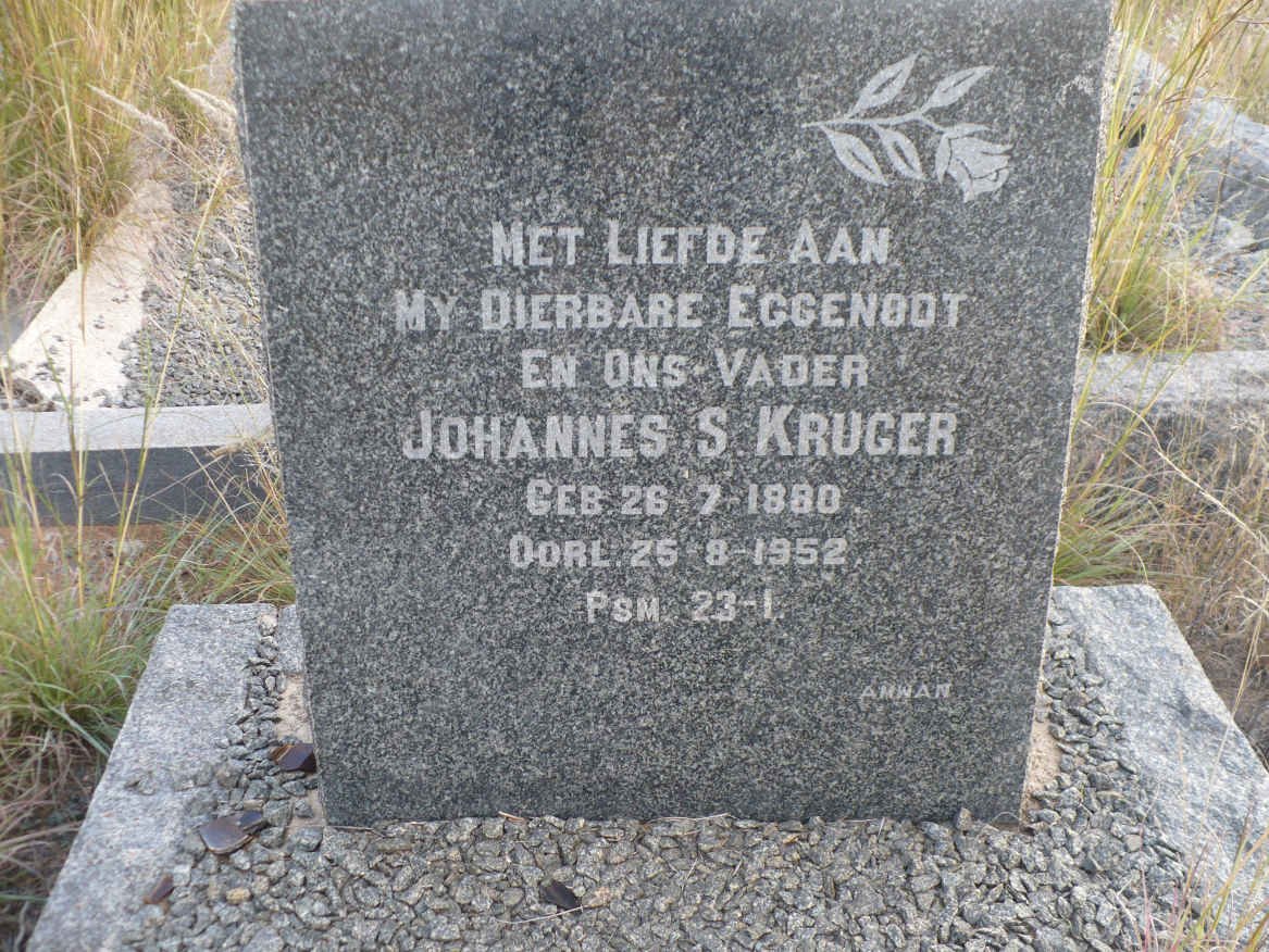 KRUGER Johannes S. 1880-1952