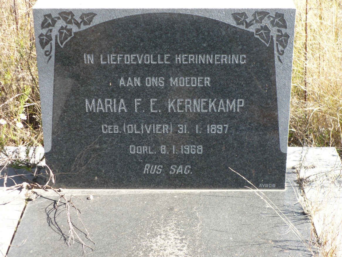 KERNEKAMP Maria F.E. nee OLIVIER 1897-1968