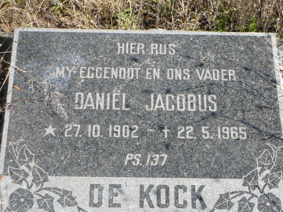 KOCK Daniël Jacobus, de 1902-1965