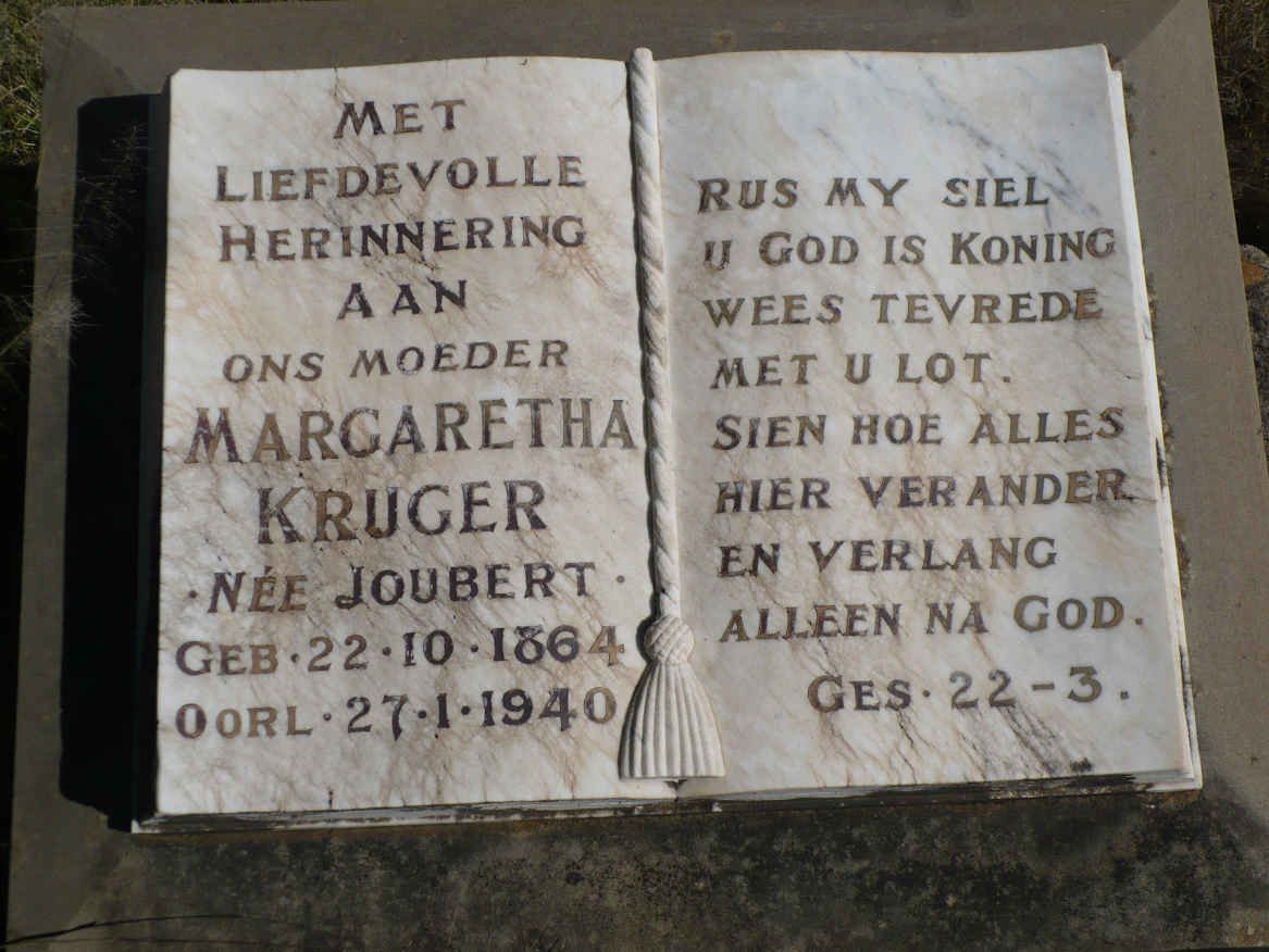 KRUGER Margaretha nee JOUBERT 1864-1940