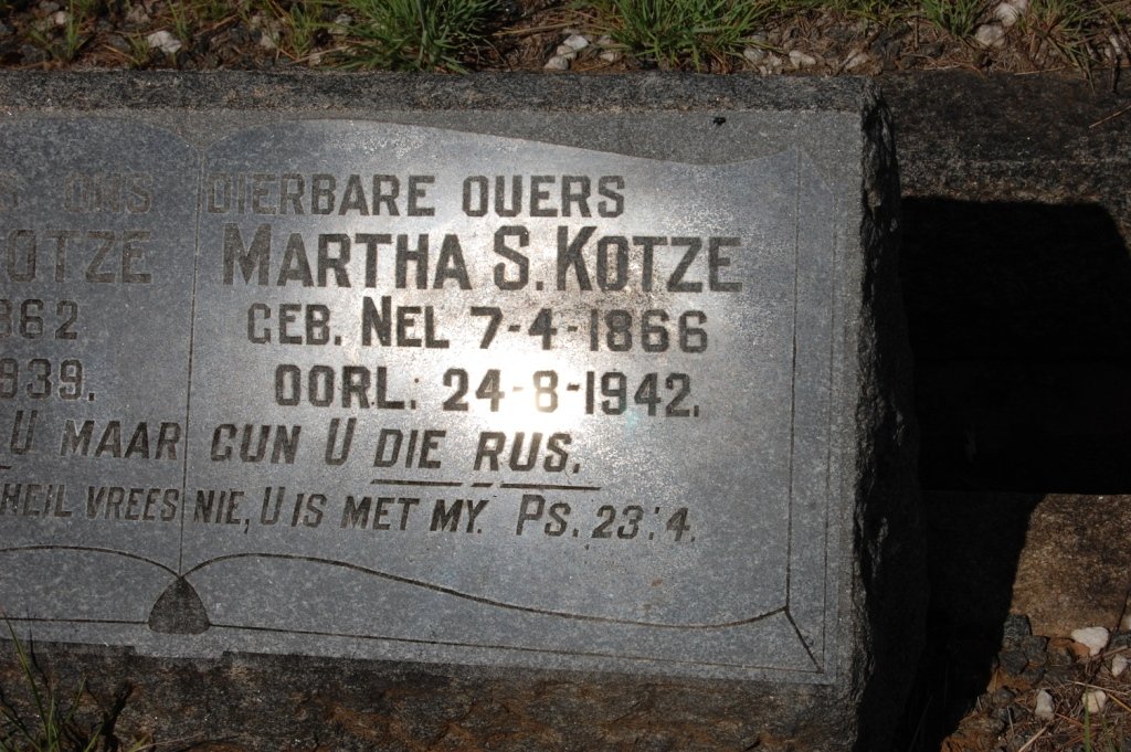 KOTZE Martha S. nee NEL 1866-1942
