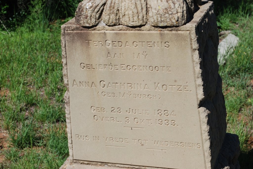 KOTZè Anna Catharina nee MYBURGH 1884-1933
