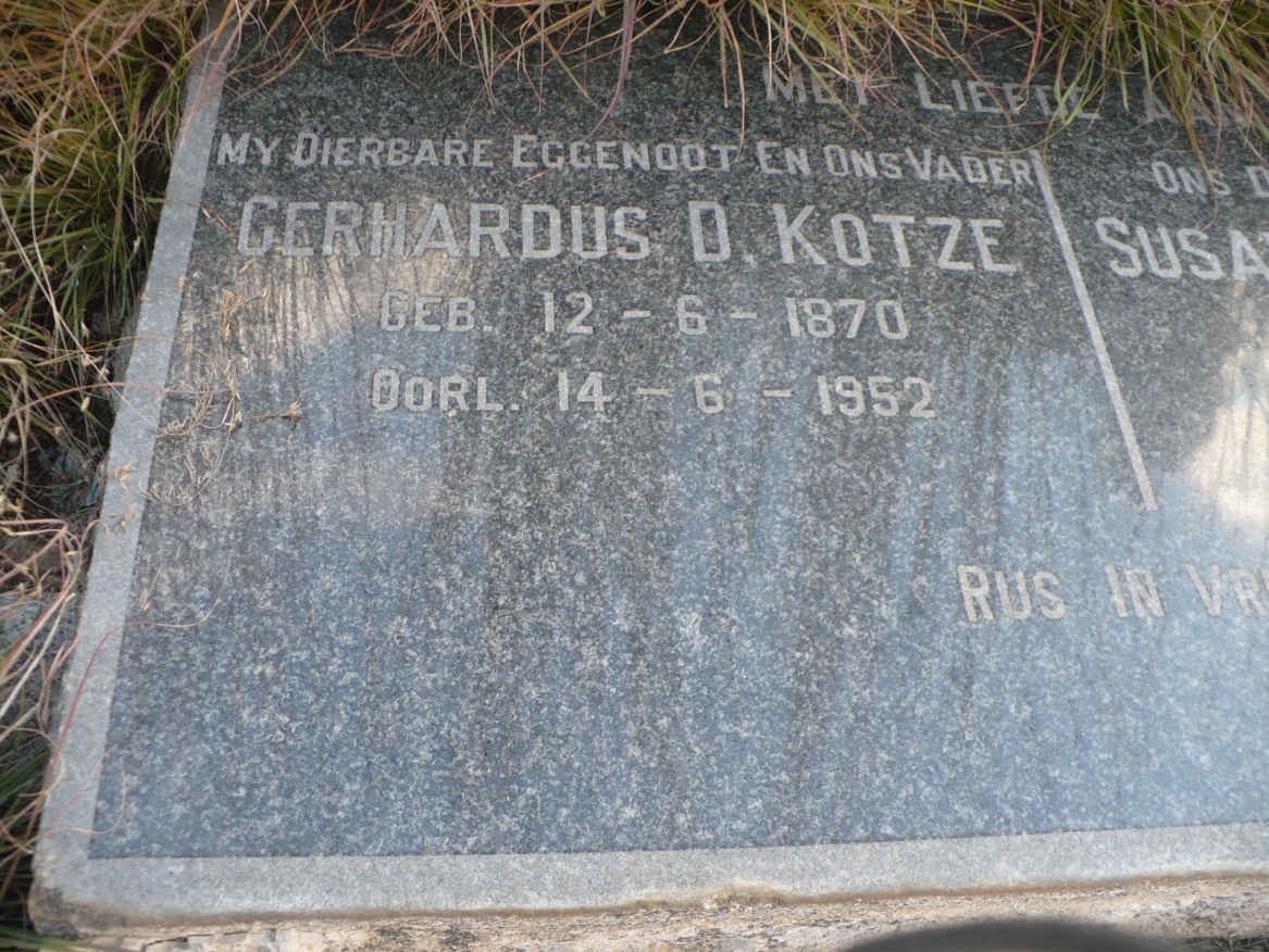 KOTZE Gerhardus D. 1870-1952