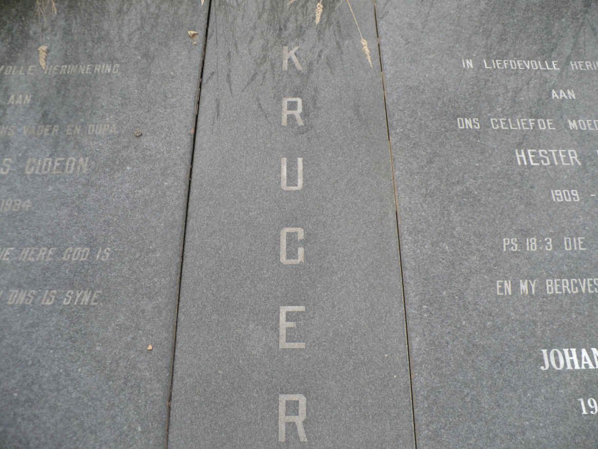 KRUGER Johannes Gideon 1905-1984 &amp; Hester Maria 1909-1988