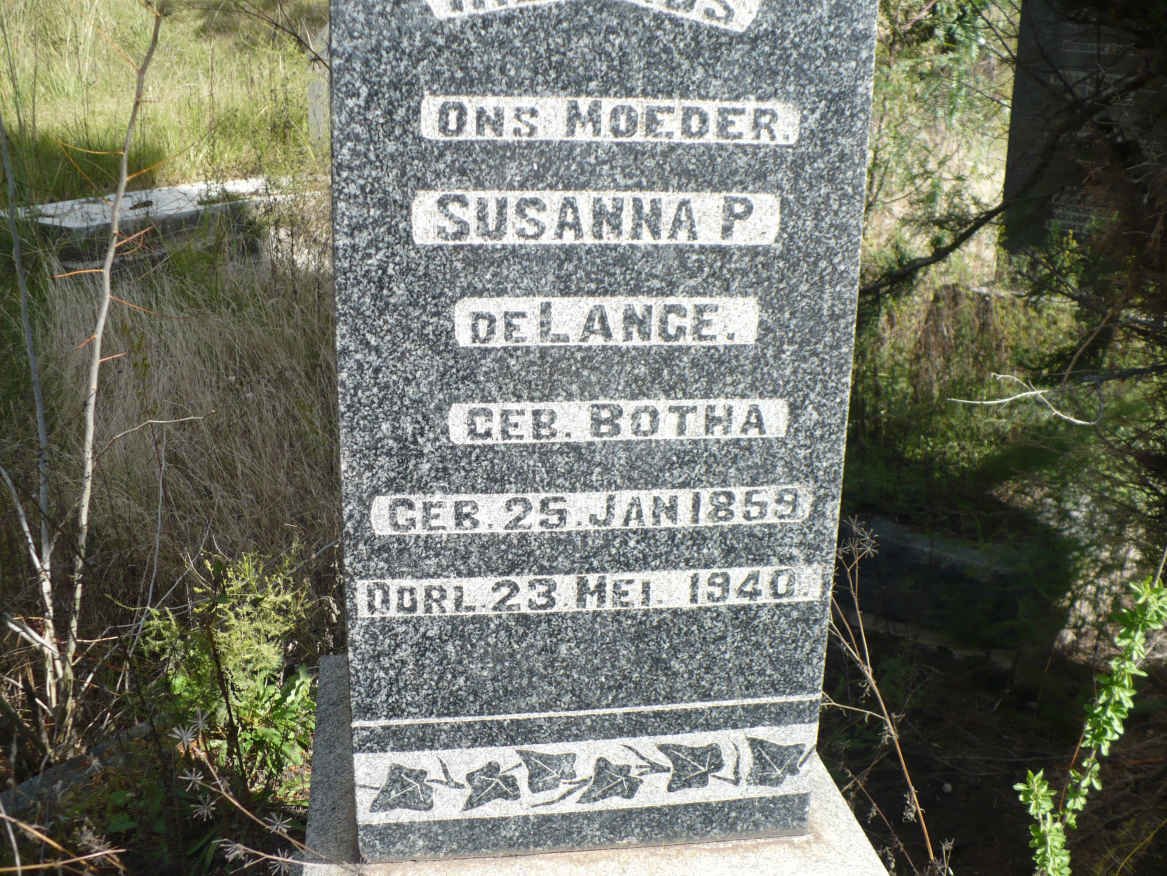 LANGE Susanna P., de nee BOTHA 1859-1940