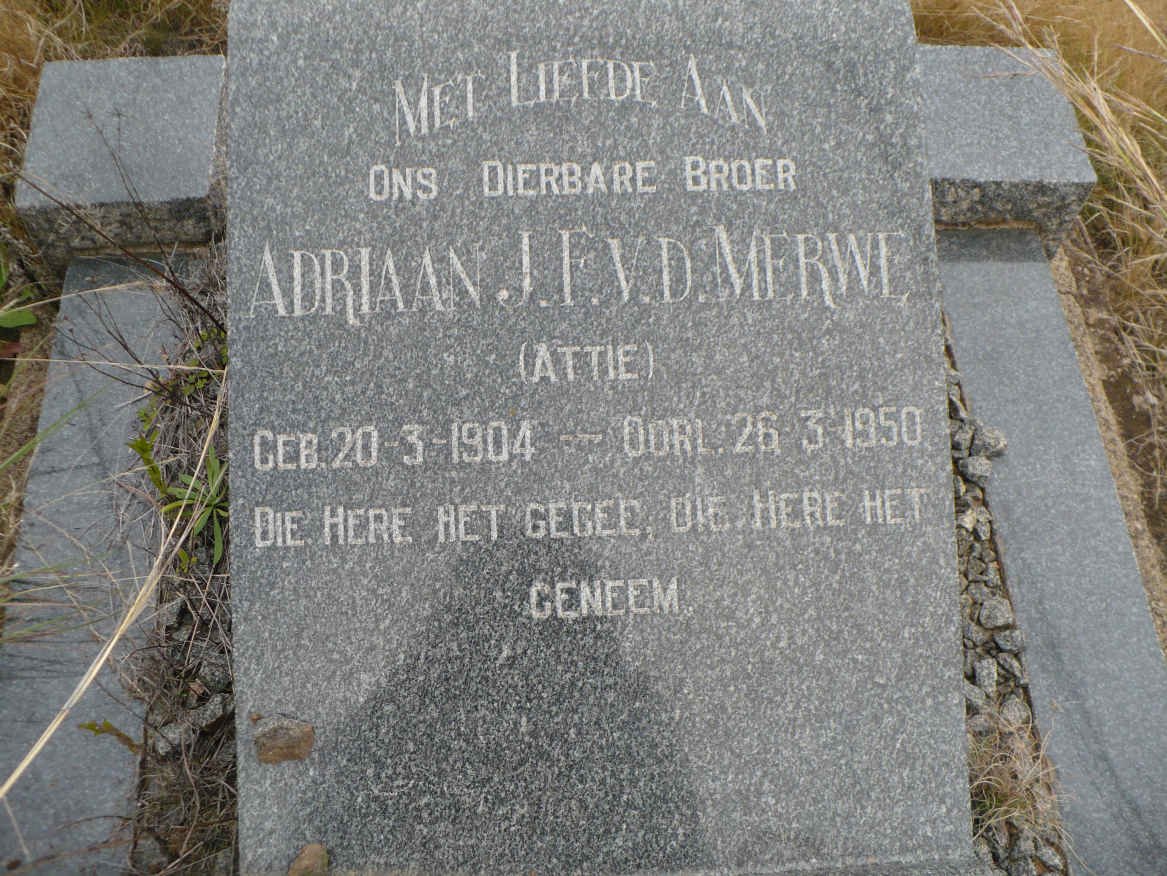 MERWE Adriaan J.F., v.d. 1904-1950