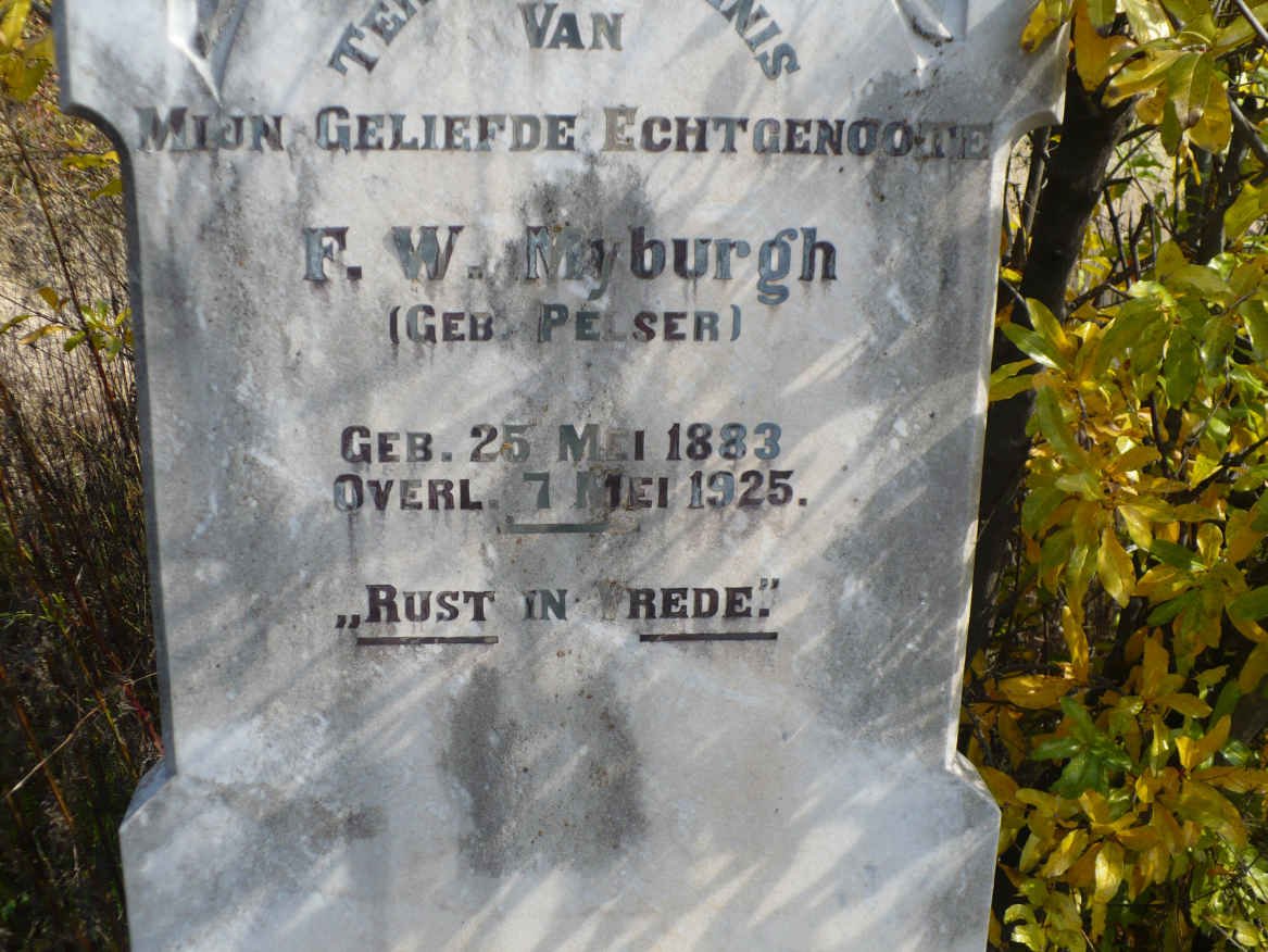 MYBURGH F.W. nee PELSER 1883-1925