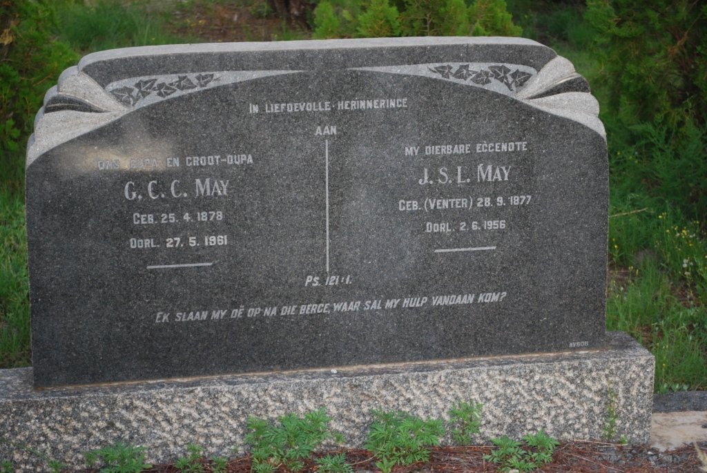 MAY G.C.C. 1878-1961 &amp; J.S.L. VENTER 1877-1956