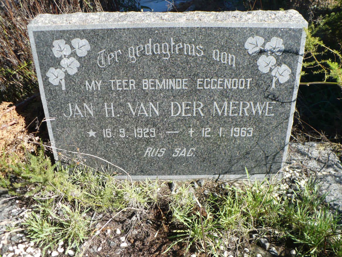 MERWE Jan H., van der 1929-1963